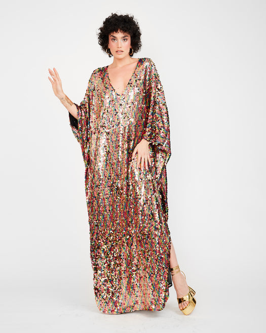 The Sequin Kaftan // RAINBOW GOLD – kaftko