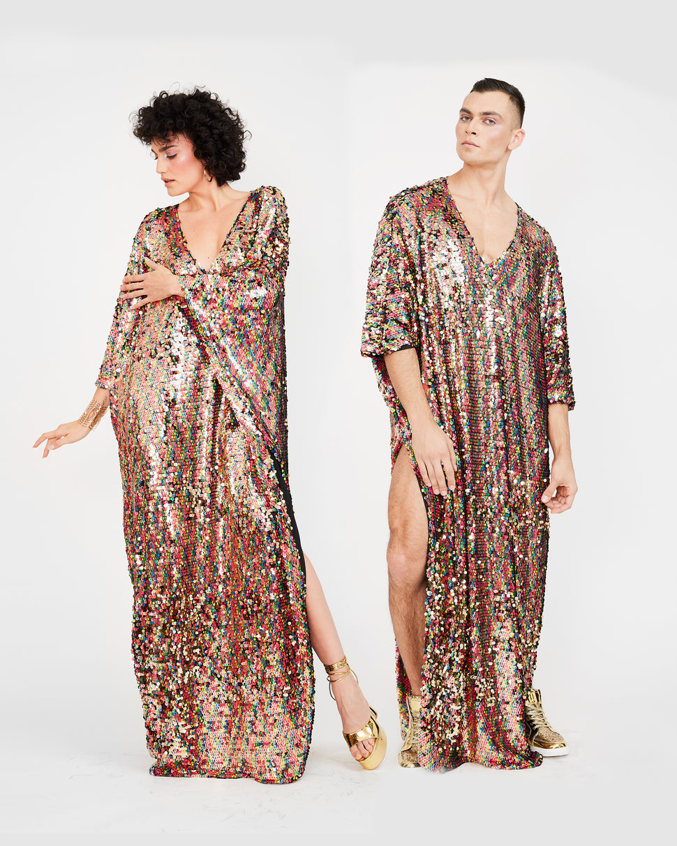 The Sequin Kaftan // RAINBOW GOLD – kaftko